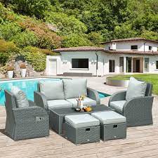 Outdoor Wicker Sofa Set Rattan Angle
