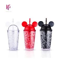 Mickey Printed Sipper Bottle With Straw