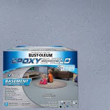 rust oleum epoxyshield 1 gal gray satin bat floor coating kit 2 pack