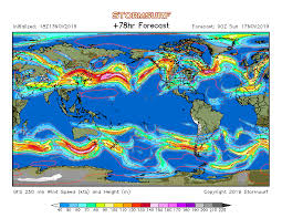 Weather Model Global Jet Stream Wind And 250 Mb Pressure