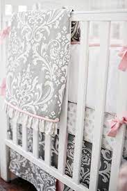 gray baby bedding pink and gray crib
