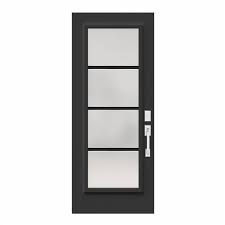 Steel Entry Door Frosted Glass