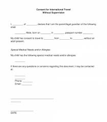 travel consent form sle template