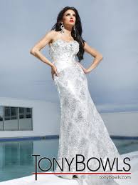 Details About 11217 Tony Bowls White Siver Sequin Gown Formal Prom Pageant Dress Sz 0 580 Nwt