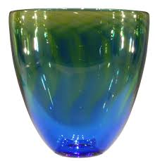 Rebecca Morgan Glass Bowl Blue And Green