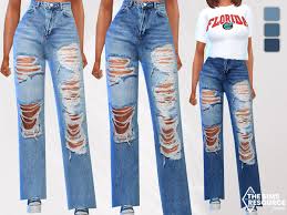 full ripped trendy mom jeans