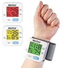 These types of blood pressure monitors utilize battery power to take automatic readings and minimize user error. Wristech Blood Pressure Monitor With Adjustable Wrist Cuff Color Changing Lcd Monitor Walmart Com Walmart Com