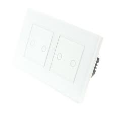I Lumos Luxury White Glass Double Frame Touch Dimmer On Off Combination Led Light Switches