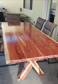 The tryde coffee table was the inspiration to get this made. My First Table Its A Live Edge Red Cedar Table Woodworking