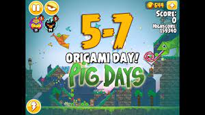 Angry Birds Seasons The Pig Days 5-7 Origami Day! 3-Star Walkthrough -  YouTube