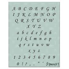 1 2 Corsiva Script Letter Stencil