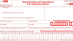 Form 1096 is a simple irs tax form you will use as a summary and transmittal form for certain information returns. 1096 Form 2020 1099 Forms Taxuni