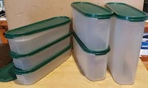 Tupperware Modular Mates Oval Containers With Red Seals
