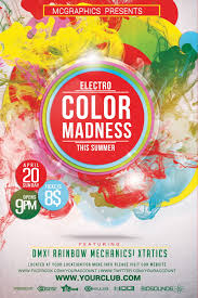 Electro Color Madness Psd Flyer Template By Mcgraphics Gfx