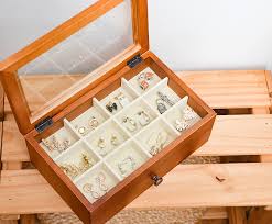 ash simple jewelry box log wooden box