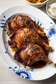 roasted duck legs with black pepper