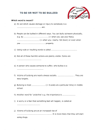 to be or not to be bullied worksheet