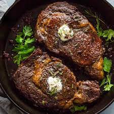 ribeye steaks with red wine reduction