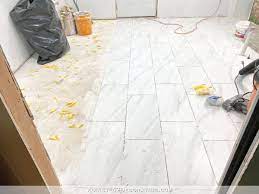 master bathroom diy tiled floor
