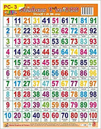 Buy Wall Charts Of Plastic Non Tear Able Of Numbers 1 To 100