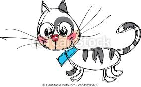 Looking for the best baby cat wallpaper? Cartoon Baby Vector Cat In A Naif Childish Drawing Style Cartoon Funny Baby Vector Kitty With Blue Collar In A Naif Childish Canstock