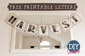 free printable letters diy harvest