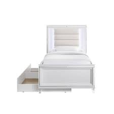 contemporary white twin bed with