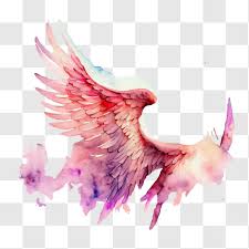 watercolor painting of angel wings png