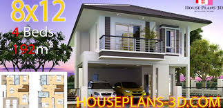 House Plans 3d 8x12 With 4 Bedrooms
