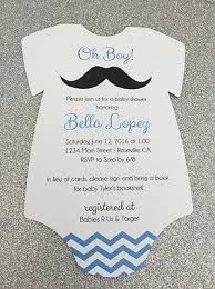 Baby Boy With Mustache Onesie Baby Shower Invitation 0 99