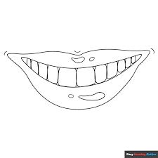 teeth and lips coloring page easy
