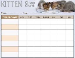 Kitten Chore Chart Rooftop Post Printables