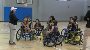 wheelchair basketball team gets ready