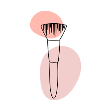 makeup brush in the style of line art