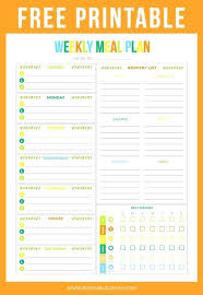 Free Printable Weekly Meal Planner Dinner Chart Energycorridor Co