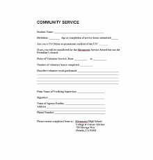 Community Service Letter 40 Templates Completion