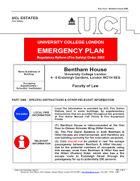 emergency plan bentham house university