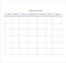 Chore List Template 10 Free Word Excel Pdf Format