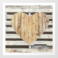 Wooden Heart Art Print By Exclaim