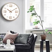 12 Inch Round Wall Clock Silent Large