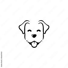 dog head icon flat style cartoon dog