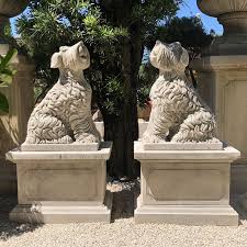 Statue Garden Statues Schnauzer Dogs