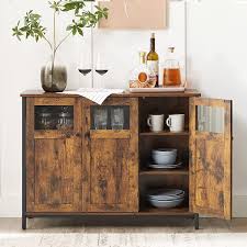 Or put a single hook outside to refresh your clothes with a quick airing now and then. Buy Vasagle Sideboard Buffet Table Storage Cabinet With Glass Doors Dining Room Living Room Hallway Kitchen Steel Frame Industrial Style Rustic Brown And Black Lsc099b01 Online In Turkey B08lyb1yyk