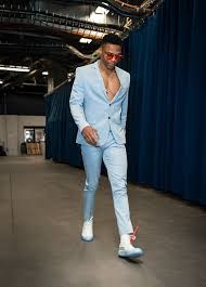 Get a new russell westbrook wizards jersey or other gear, and check out the rest of our russell westbrook gear for any fan. Russell Westbrook The Best Pre Game Outfits From The First Round Of The Nba Playoffs Westbrook Fashion Russell Westbrook Outfits Russell Westbrook Fashion
