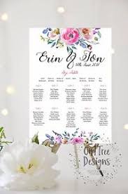 Details About Personalised Floral Peonies Wedding Table Plan Seating Chart A3 A2 A1 Pink