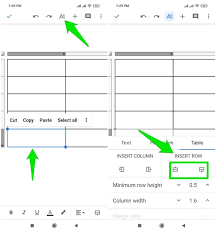 a row to a table in google docs