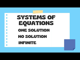 Solution No Solution Infinite Solutions