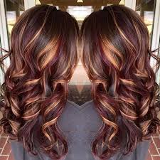 Brown hair with blonde highlights can also mean ombre. Pictures Of Dark Brown Hair With Caramel And Red Highlights Long Brunette Hair Hair Styles Long Hair Styles