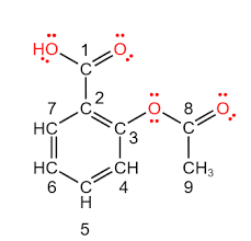 orbitals on each carbon atom in aspirin