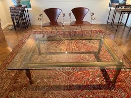 Large Glass Coffee Table With Oriental